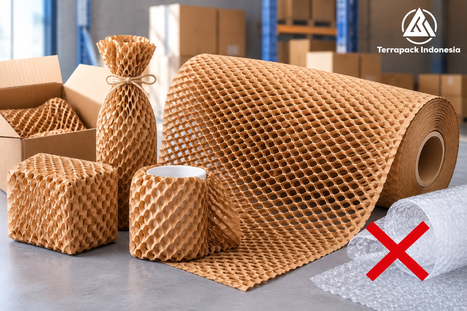 Honeycomb Wrap Paper Alternatif Packing Pengganti Bubble Wrap